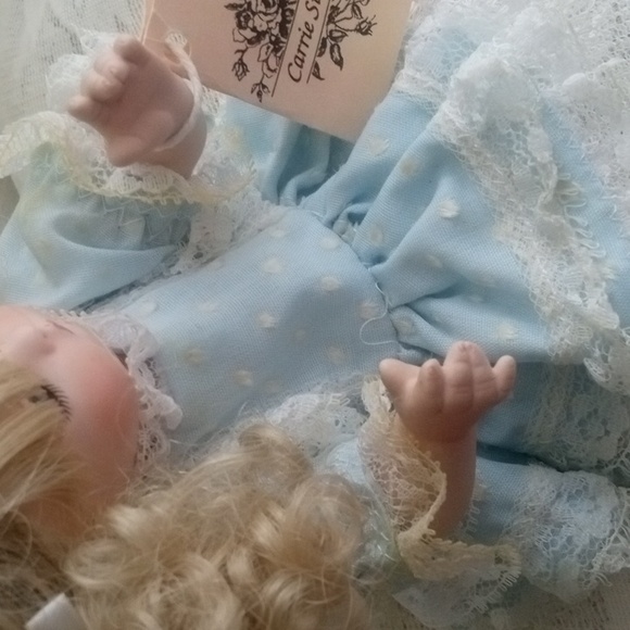 Reproduction Just Me  Miniature Porcelain  Doll Jointed Full Body  Blue 9" - Picture 4 of 14